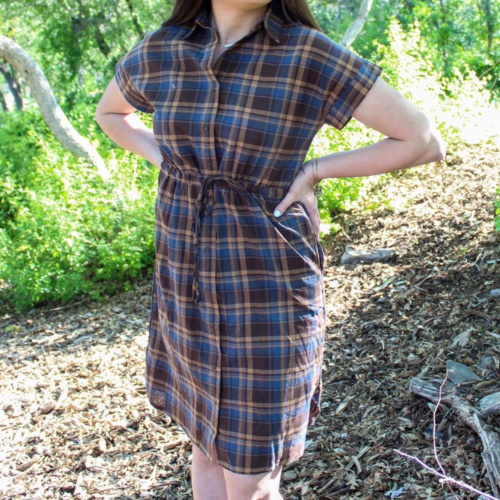 Plaid Midi Dress